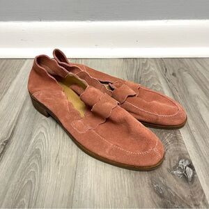 Lucky Brand Flats Women’s 7 Callister Peach Pink Suede Leather Slip On Loafer